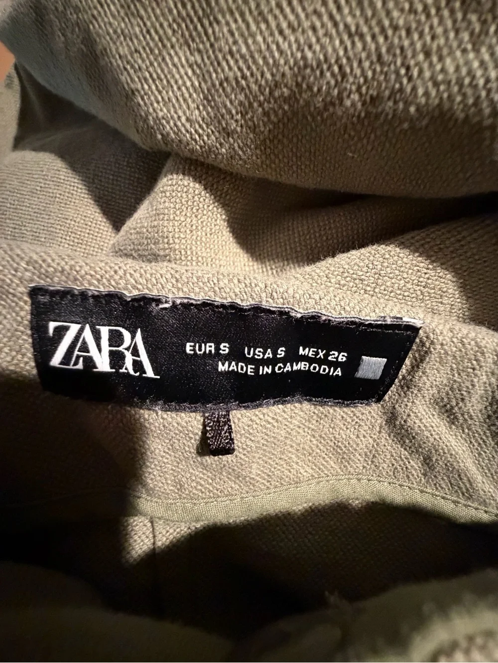 Zara Green Linen Wide Leg Cropped Paper Bag Waist Pants Small